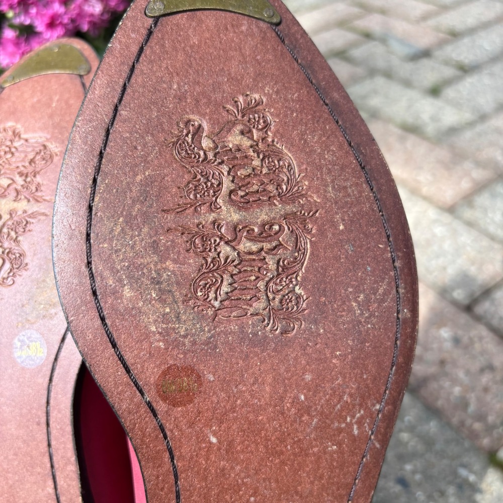 Lucky Brand Chantelx Wine Red Leather Western Ankle Boots Pointed Toe 8M 38.5 - Picture 9 of 9